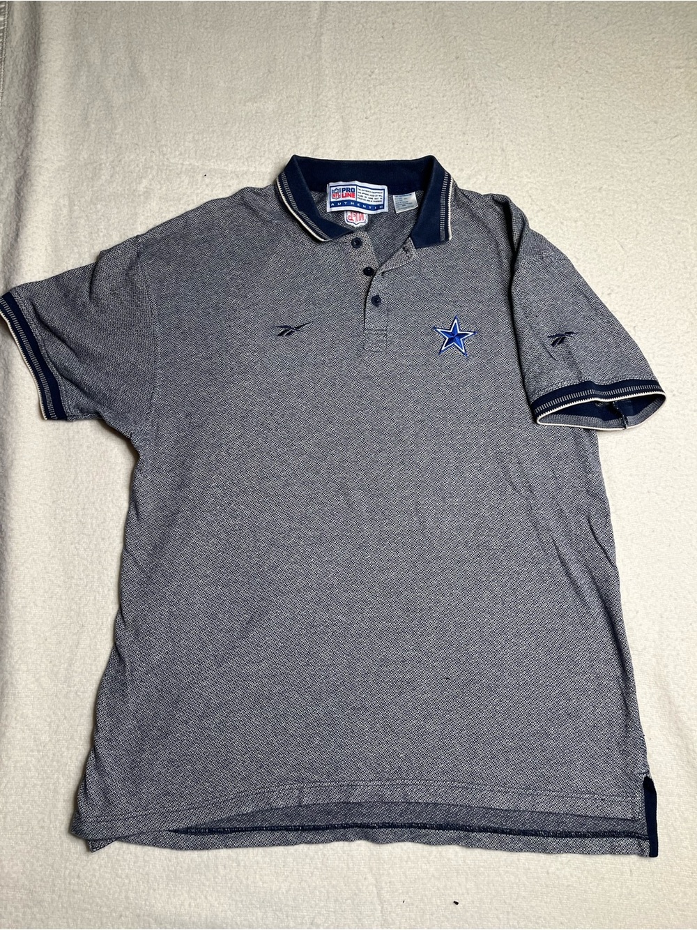 Vintage 90s Reebok NFL Pro Line Dallas Cowboys Polo T Shirt Mens XXL Jersey Vtg